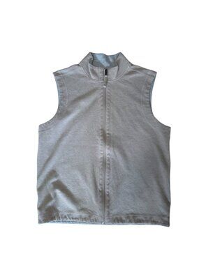 Kenneth Cole Men's Full-Zip Sleeveless Vest Beige Cotton Blend M NWOT.